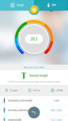 Weight tracker, BMI Calculator android App screenshot 5